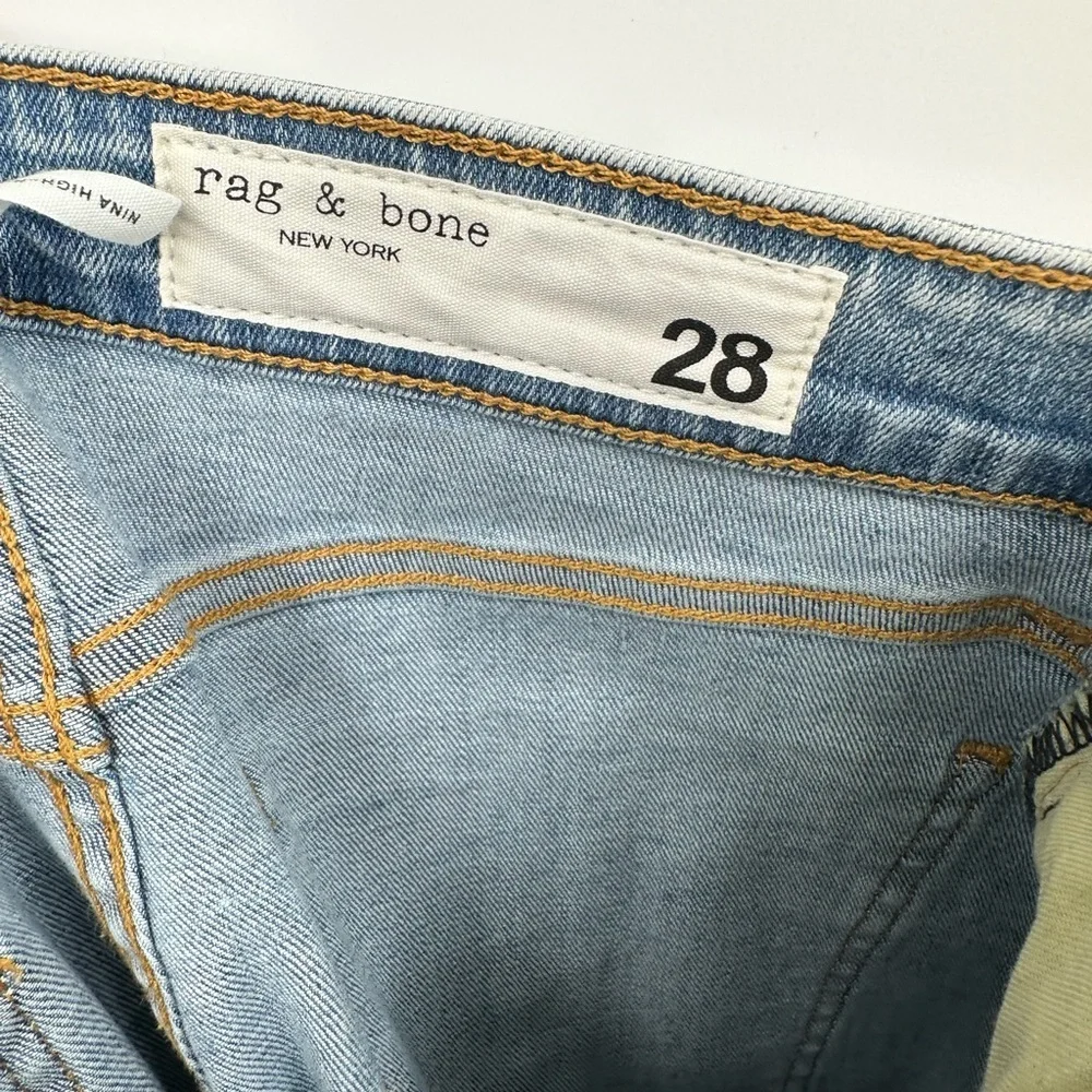 Rag & Bone Nina Distressed High Rise‎ Skinny Jeans NWT Size 28